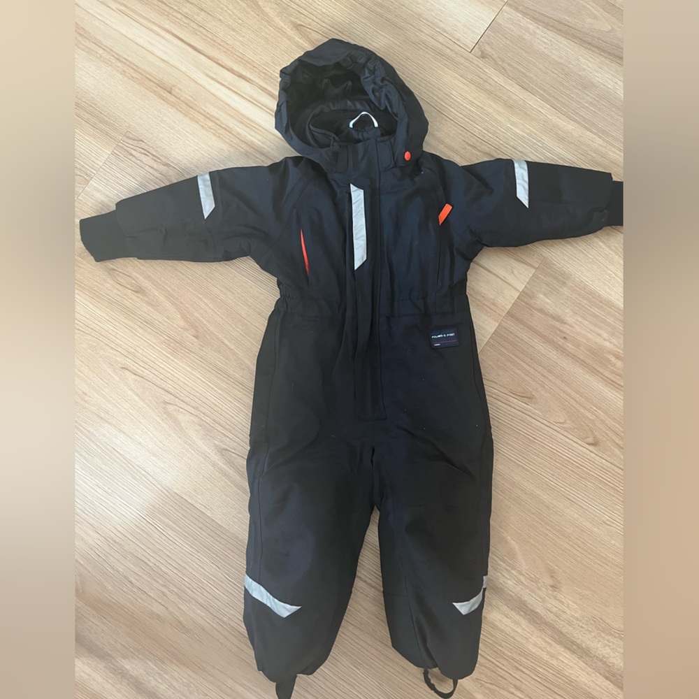 Polarn o Pyret waterproof snowsuit, black, unisex, size 2-3 yrs